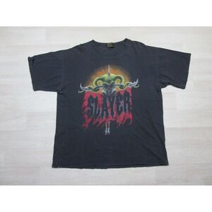 Vintage Slayer T Shirt (XL) 1990's Benscoter Art Double-Sided Brockum Faded Band